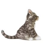 Folkmanis Mini Tabby Cat Finger Puppet. Gray; Black; White - Image 3