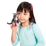 Folkmanis Mini Tabby Cat Finger Puppet. Gray; Black; White - Image 6