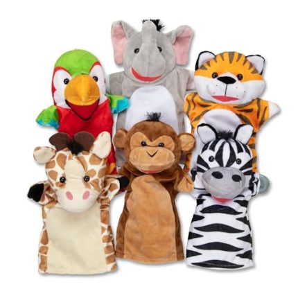 Melissa & Doug 9118 Safari Buddies Hand Puppets Puppet Set (6 Hand Puppets)