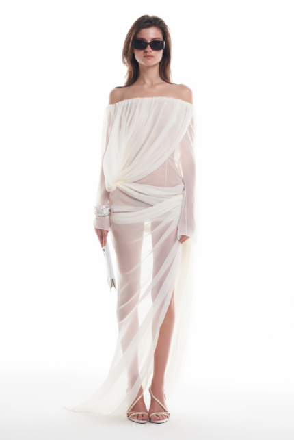Curtain Chiffon Gown